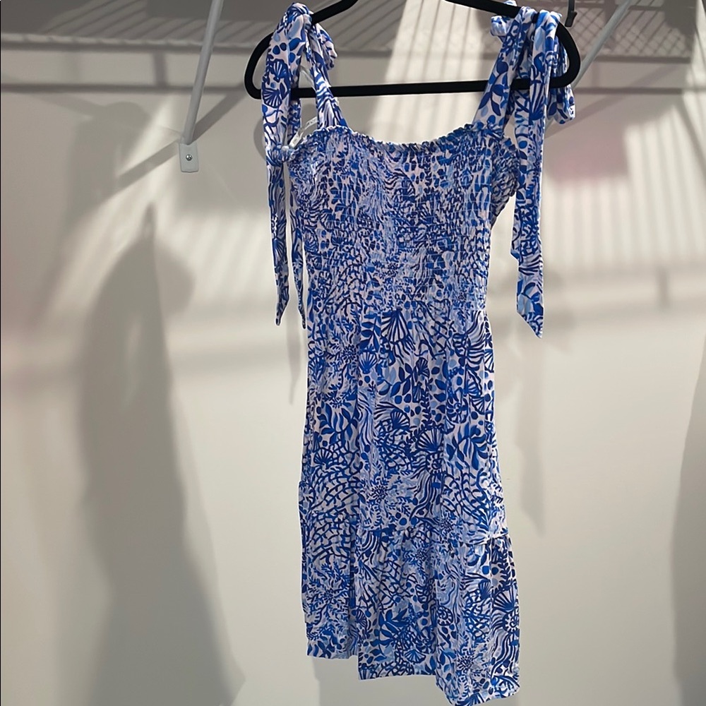 Lilly Pulitzer Blue and White Tie Front Sundress